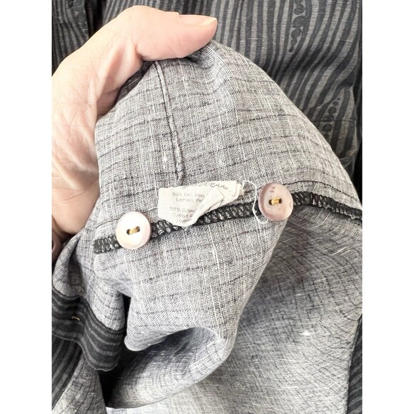 GUDRUN SJODEN Midi Linen Cotton Pockets Loose Langenlook Size Large Tunic Top - Picture 4 of 8